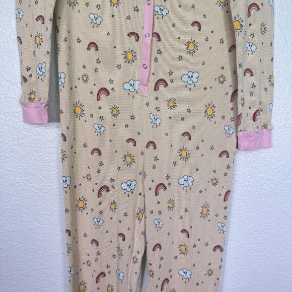 Hello Nite Pajamas Womens Small Rainbow Cloud Knit Hooded One Piece Jumpsuit NEW - Picture 5 of 10